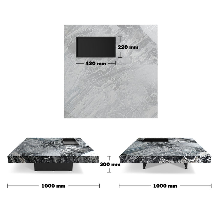 Modern Marble Coffee Table PEDRO Size Chart