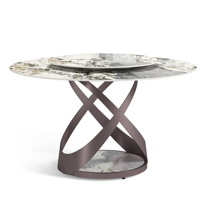 Modern Sintered Stone Round Dining Table COREY Situational