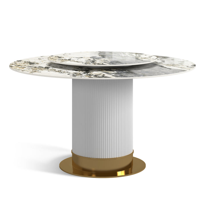 Modern Sintered Stone Round Dining Table COLUMBIA Layered