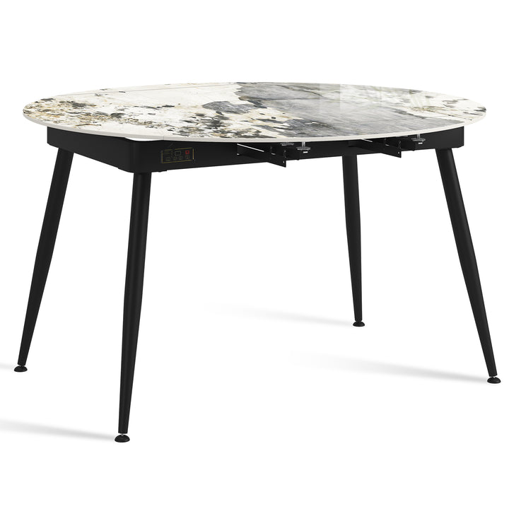 Modern Extendable Sintered Stone Round Dining Table KADY Layered