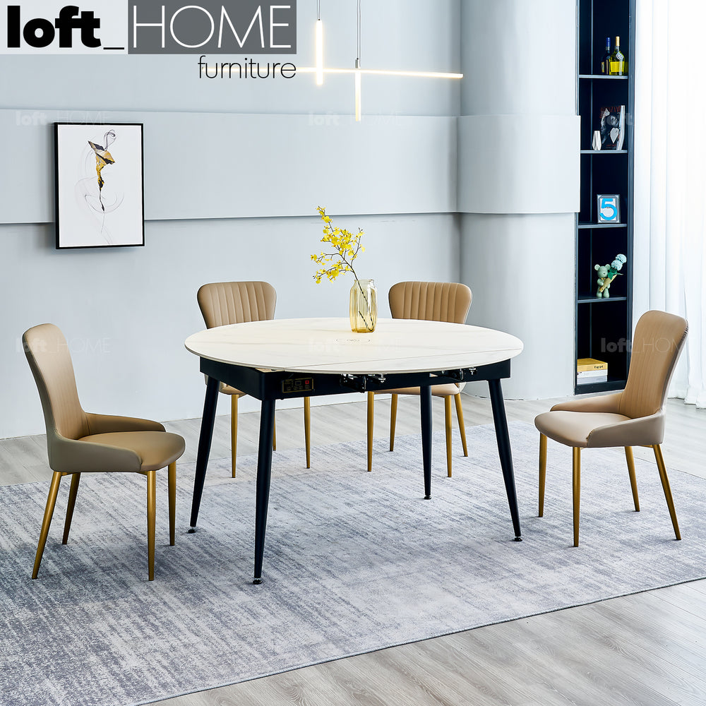 Modern Extendable Sintered Stone Round Dining Table KADY Primary Product