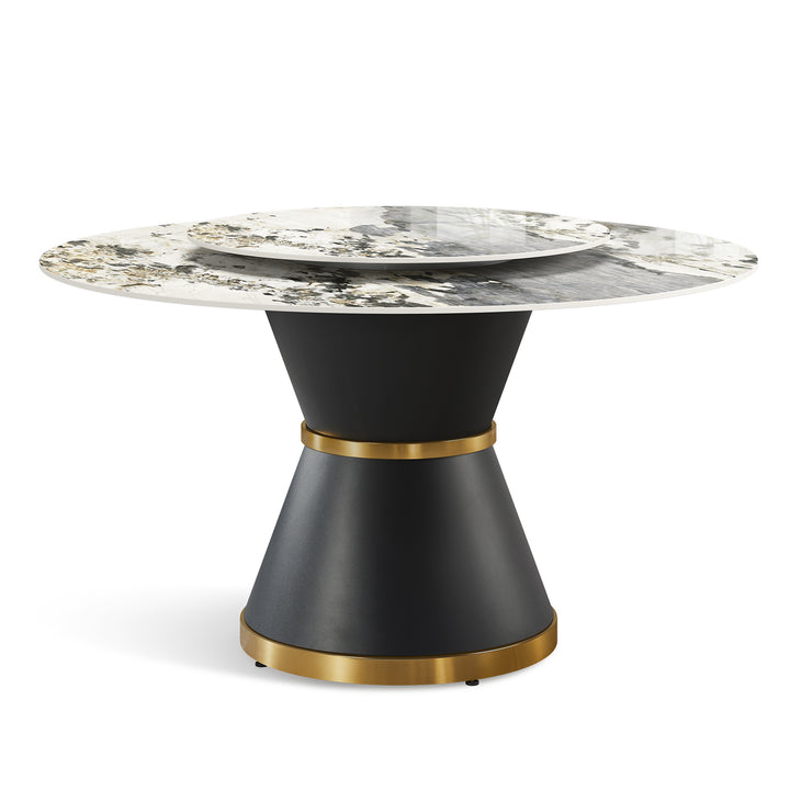Modern Sintered Stone Round Dining Table TAURUS Layered