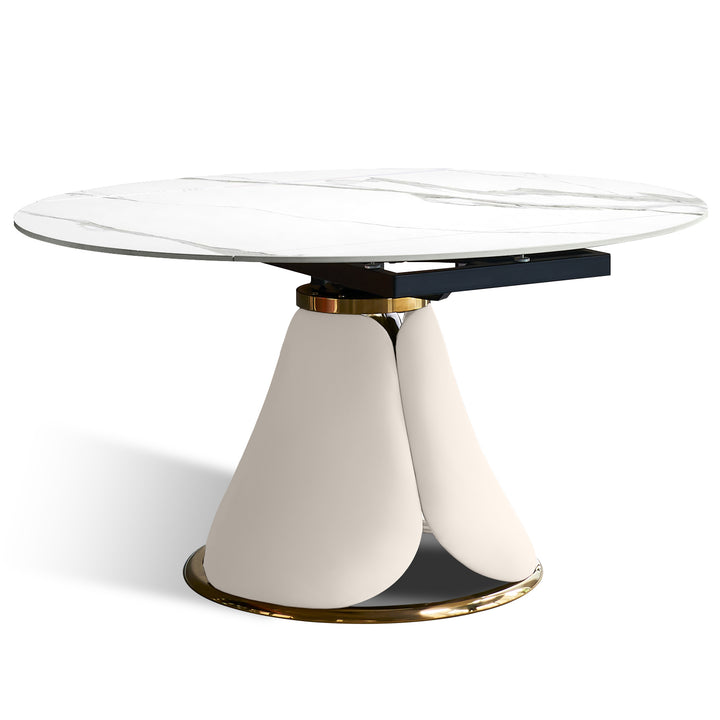 Modern Extendable Sintered Stone Round Dining Table PETAL Panoramic