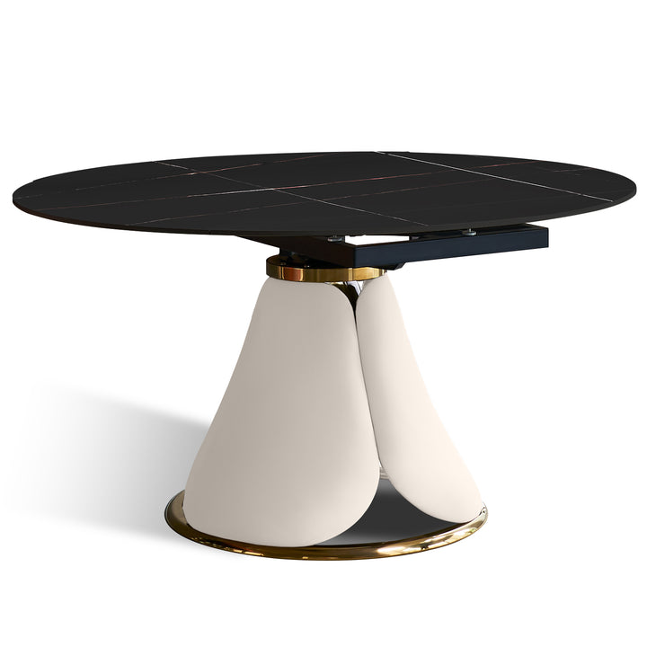 Modern Extendable Sintered Stone Round Dining Table PETAL Still Life