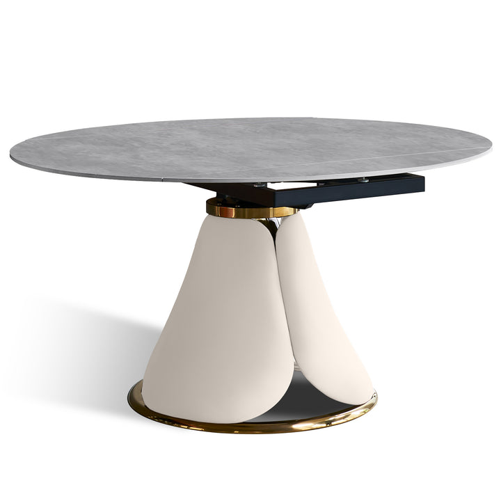 Modern Extendable Sintered Stone Round Dining Table PETAL Environmental