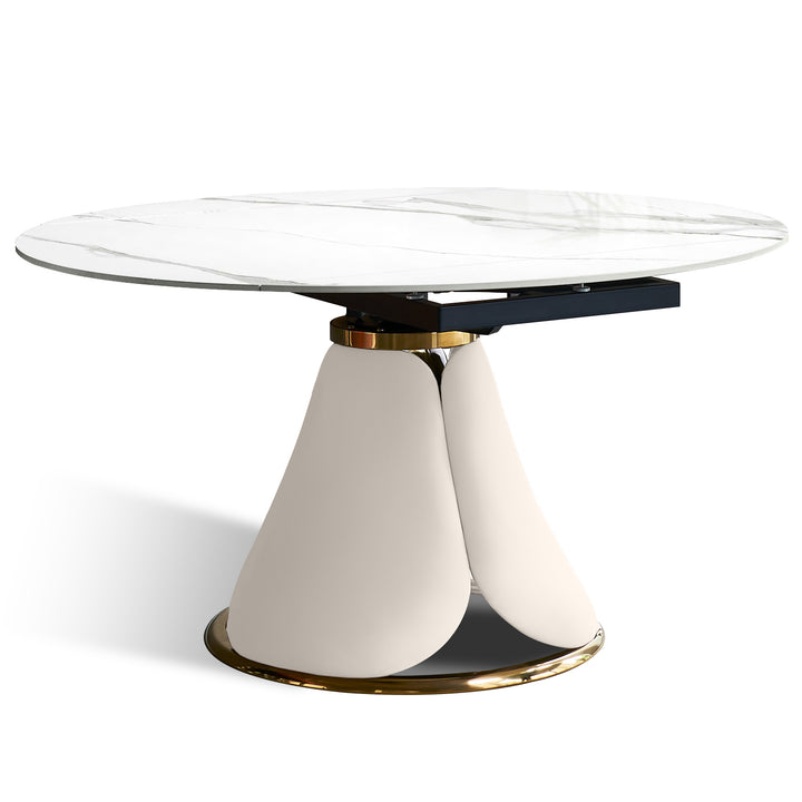 Modern Extendable Sintered Stone Round Dining Table PETAL Conceptual