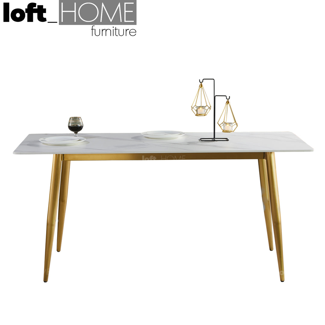 Modern Sintered Stone Dining Table CELESTE GOLD Close-up