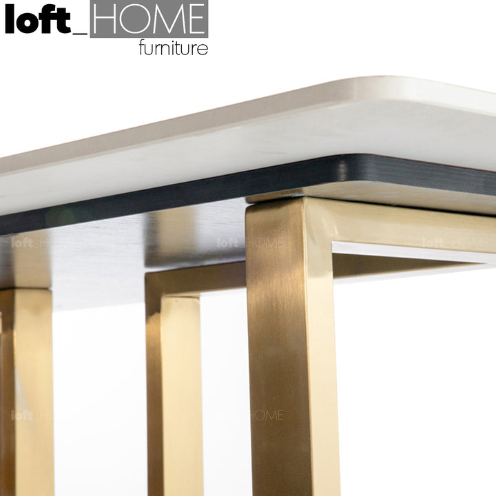 Modern Sintered Stone Dining Table GEMINI GOLD In-context