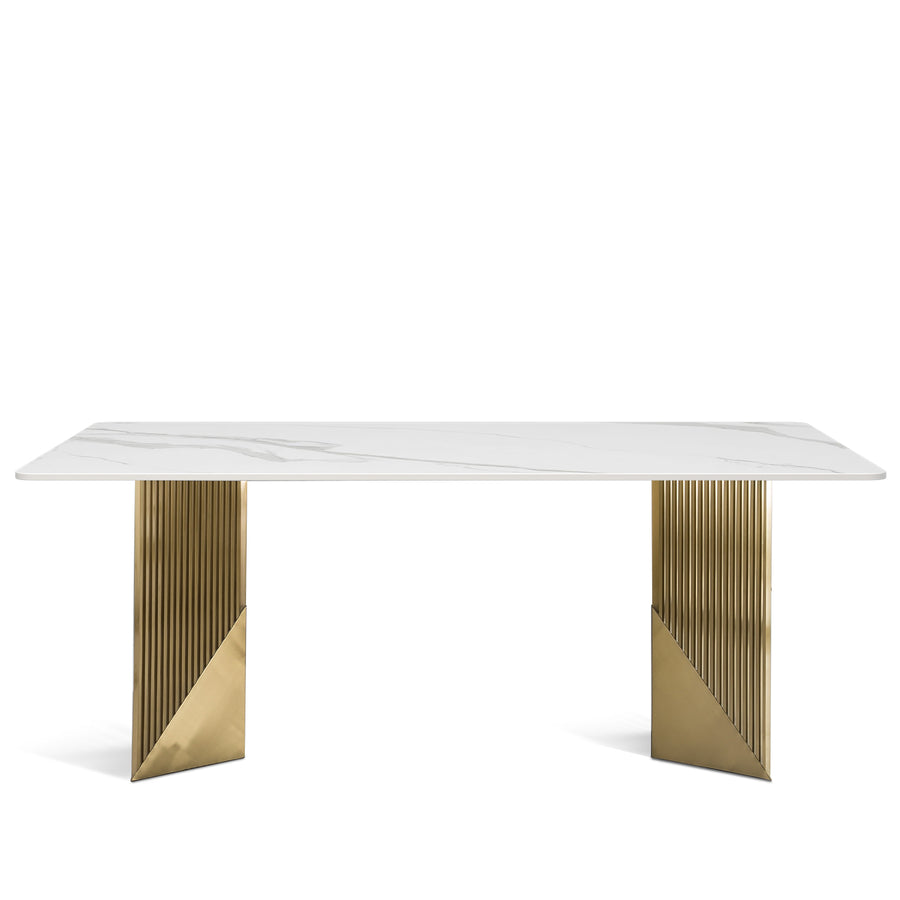 Modern Sintered Stone Dining Table LUXOR White Background