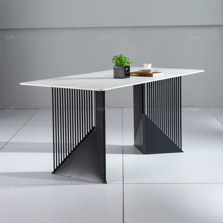 Modern Sintered Stone Dining Table OBSIDIAN In-context