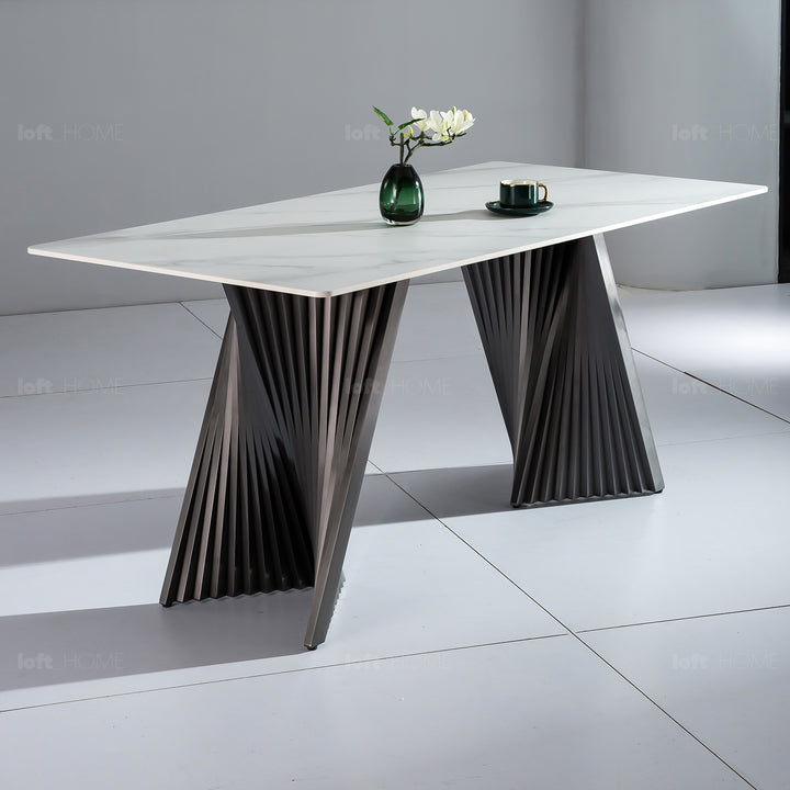 Modern Sintered Stone Dining Table SPIRAL In-context
