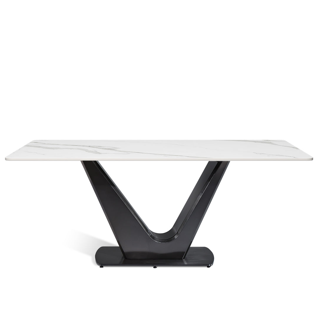 Modern Sintered Stone Dining Table TITAN V White Background