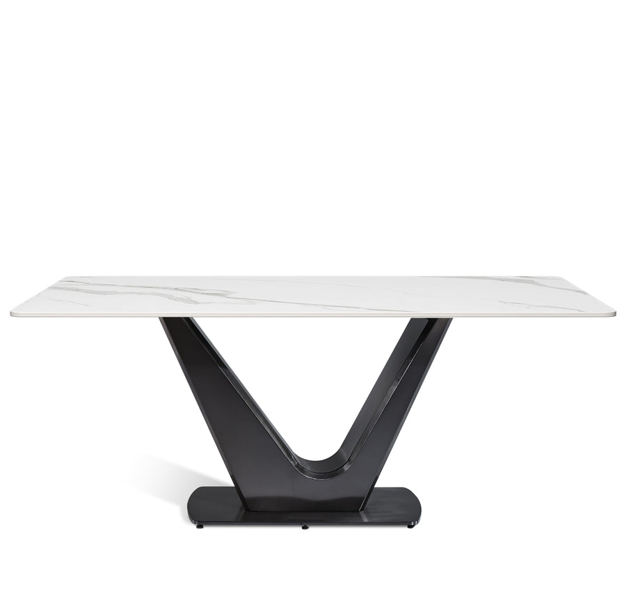 Modern Sintered Stone Dining Table TITAN V White Background