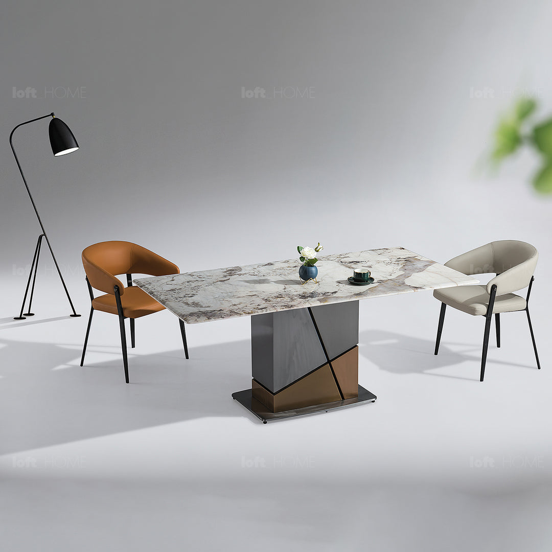 Modern Sintered Stone Dining Table SCULPTURAL In-context