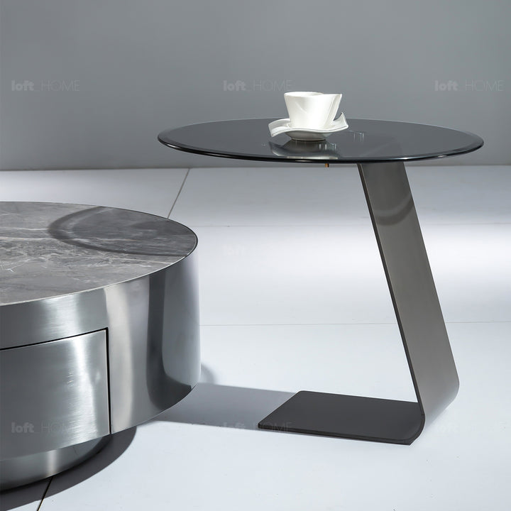 Modern Sintered Stone Coffee Table 2pcs Set BONIS GREY Panoramic