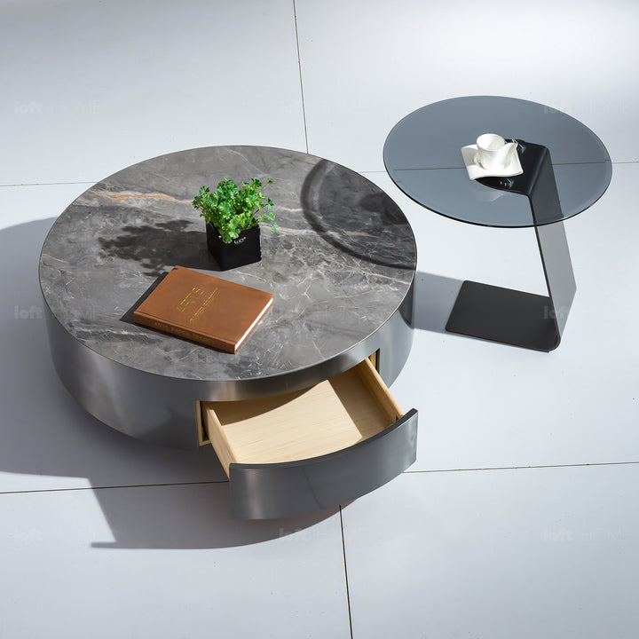 Modern Sintered Stone Coffee Table 2pcs Set BONIS GREY Life Style