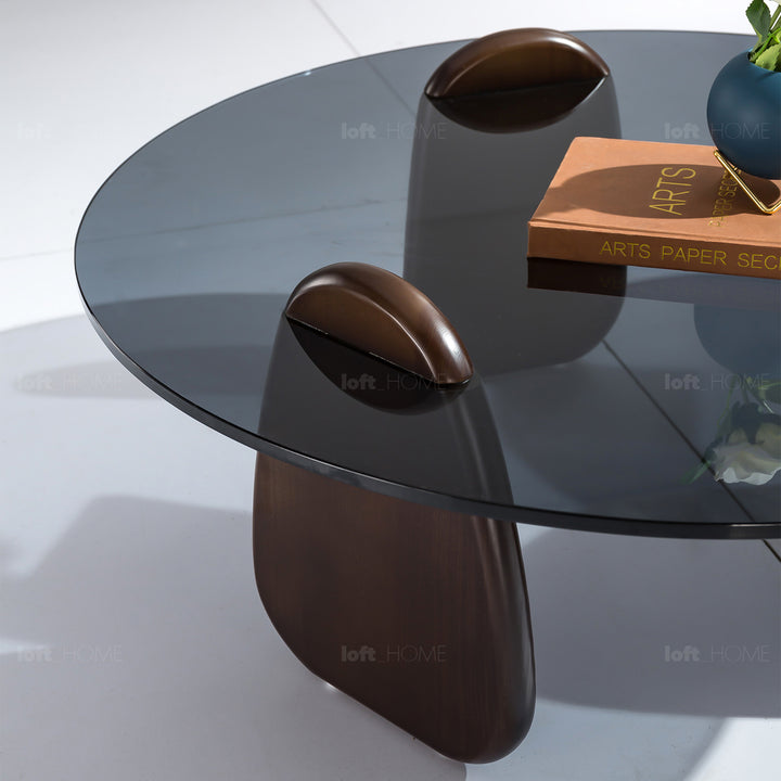 Modern Tempered Glass Coffee Table 2pcs Set SHARK Detail
