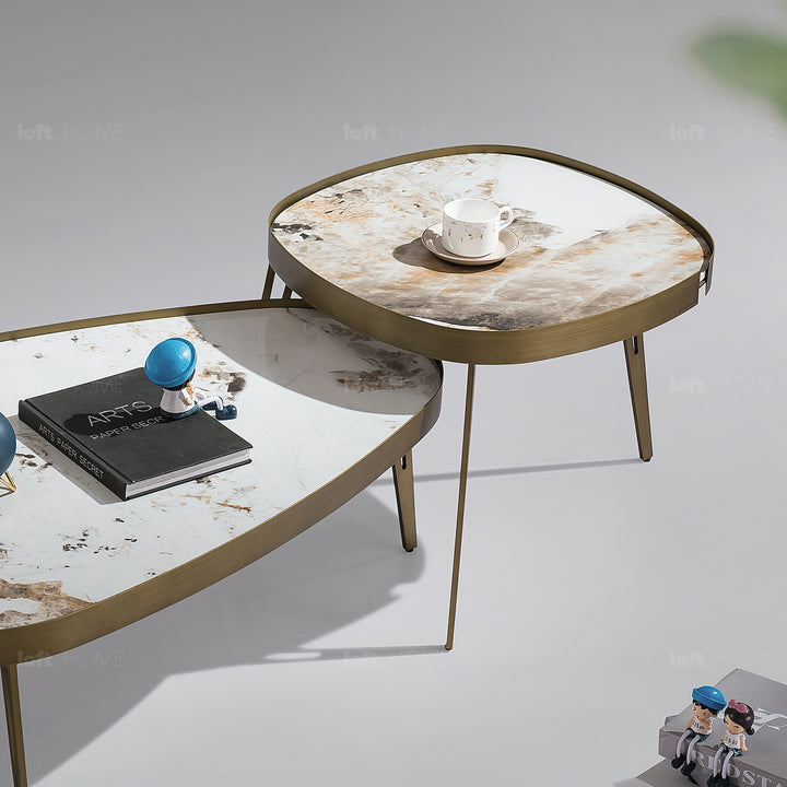 Modern Sintered Stone Coffee Table 2pcs Set LUMIERE BRONZE Conceptual