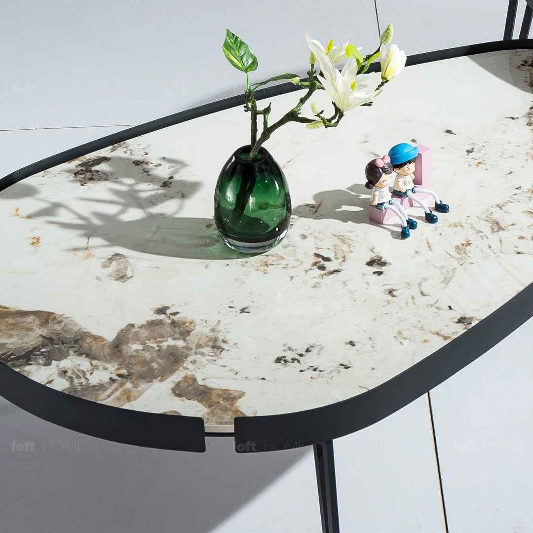 Modern Sintered Stone Coffee Table 2pcs Set LUMIERE CARBON Environmental