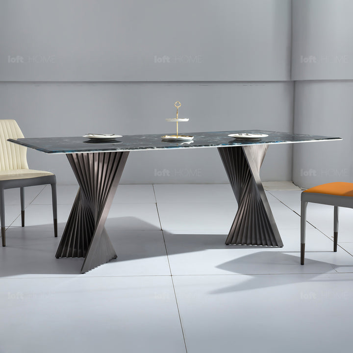 Modern Luxury Stone Dining Table SPIRAL LUX In-context