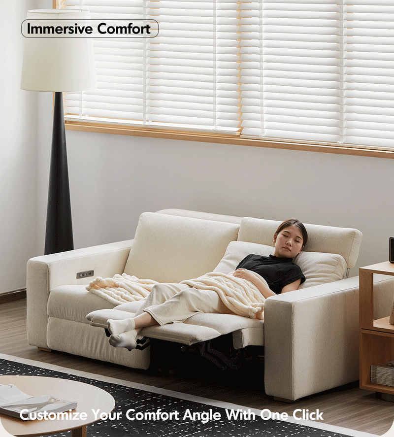 Minimalist Chenille Velvet Fabric Electric Recliner 3 Seater Sofa STRATUS Good to Know - 4