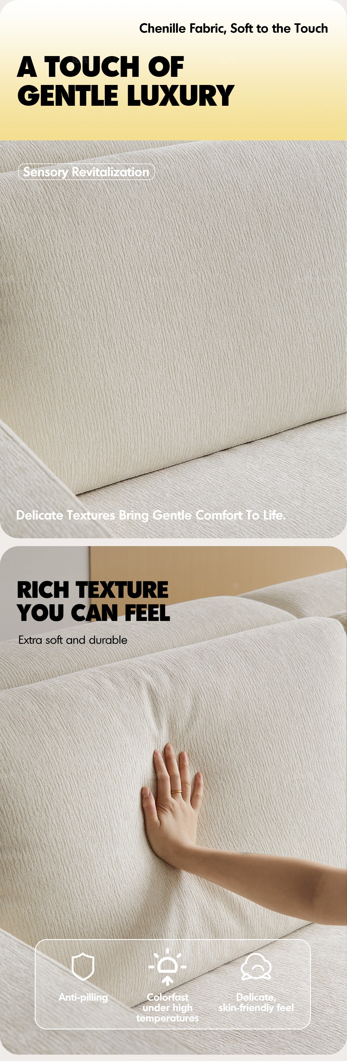 Minimalist Chenille Velvet Fabric Electric Recliner 3 Seater Sofa STRATUS Good to Know - 8