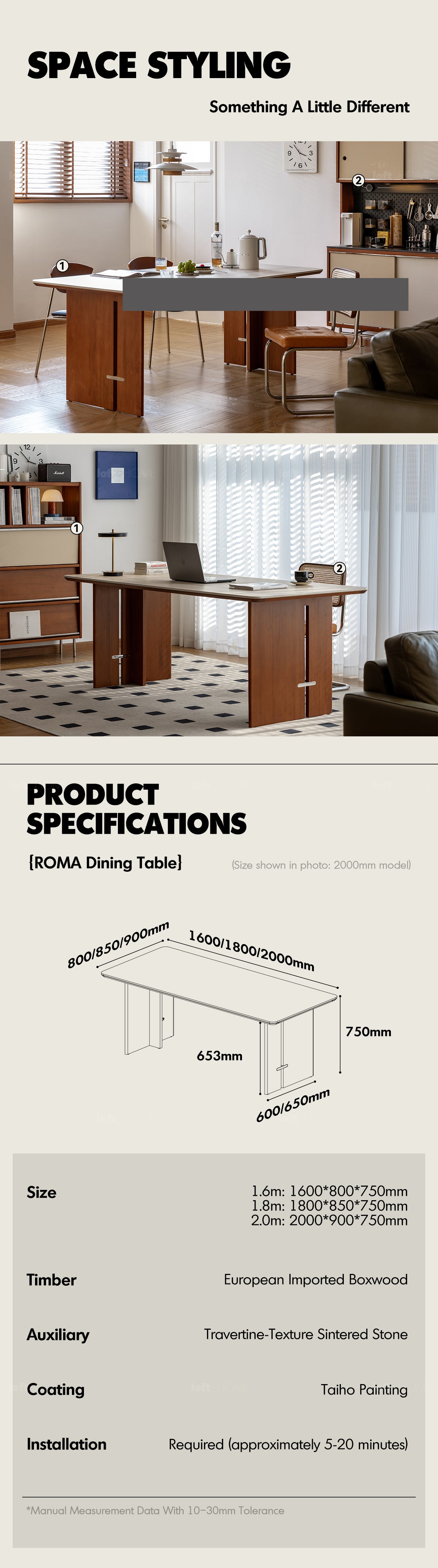 Bauhaus Boxwood Sintered Stone Dining Table ROMA Good to Know - 5