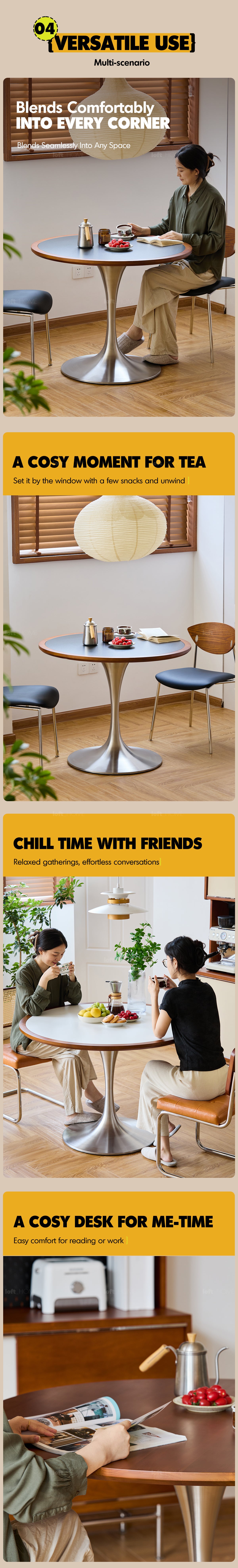 Bauhaus Boxwood Stainless Steel Round Dining Table TULIP Good to Know - 8