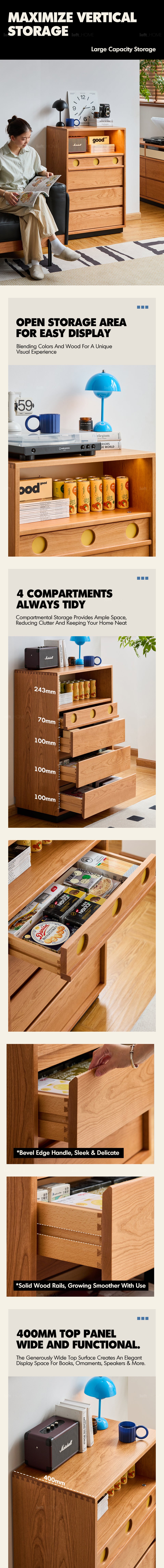 Scandinavian Cherry Wood Chest Of 4 Drawers TIMELESS More Details and Instruction_4