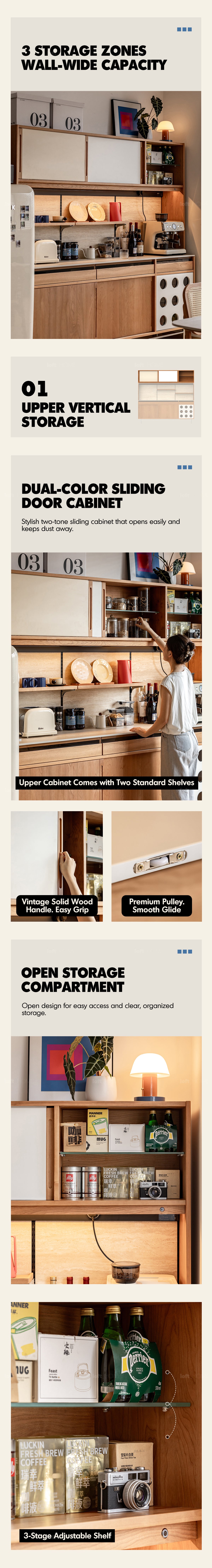 Scandinavian Cherry Wood Sintered Stone Storage Side Cabinet TIMELESS Good to Know - 10