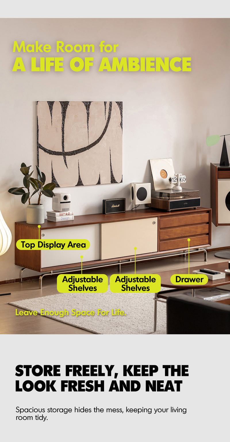 Bauhaus Boxwood Sliding Door TV Console MOONRISE More Details and Instruction_3