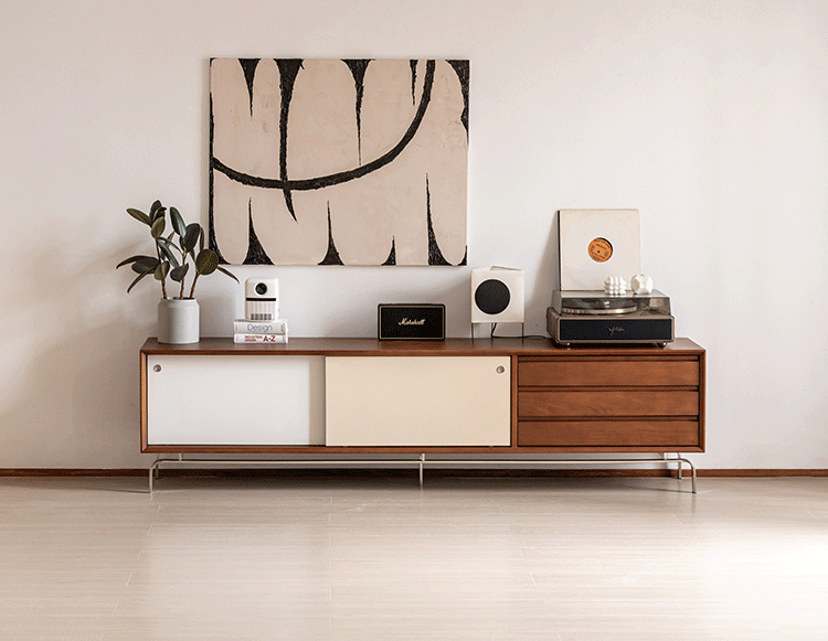 Bauhaus Boxwood Sliding Door TV Console MOONRISE More Details and Instruction_4