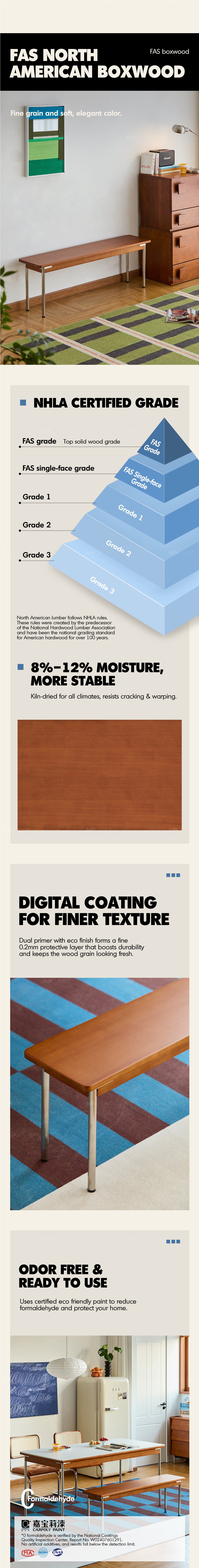 Bauhaus Boxwood Dining Bench PINECONE Good to Know - 2