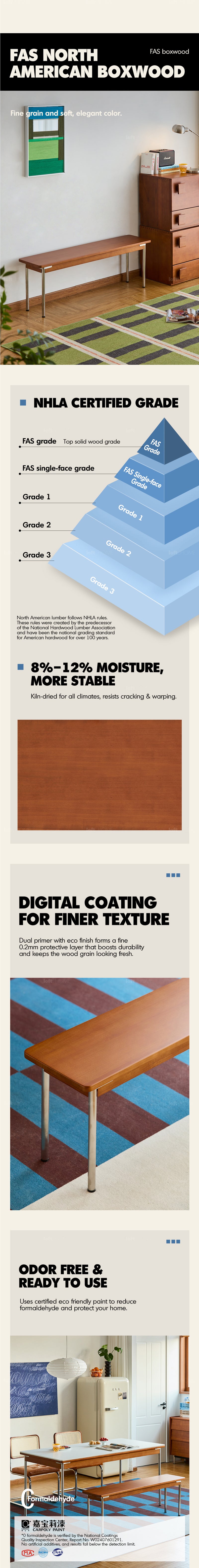 Bauhaus Boxwood Dining Bench PINECONE Good to Know - 2