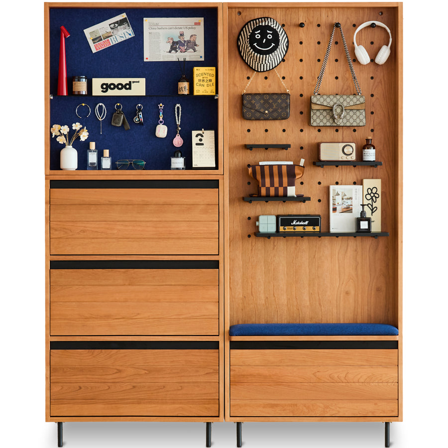 Scandinavian Cherry Wood Shoe Cabinet CORNER
