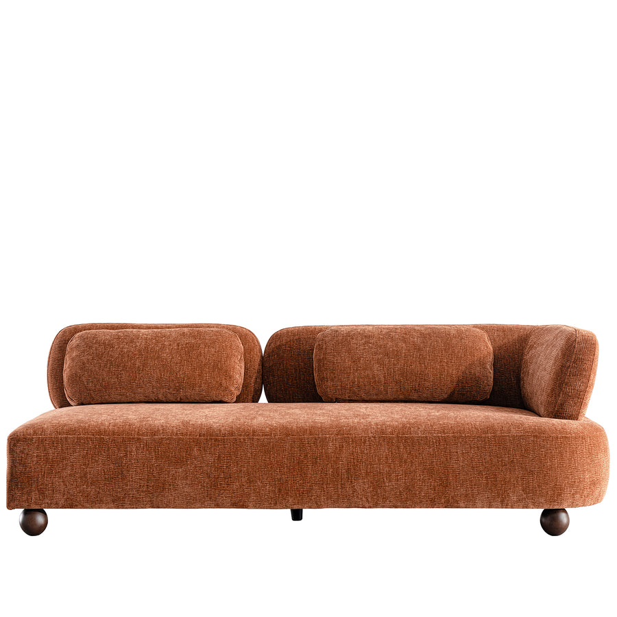 Cream velvet fabric modular corner 3 seater sofa bubba in white background.