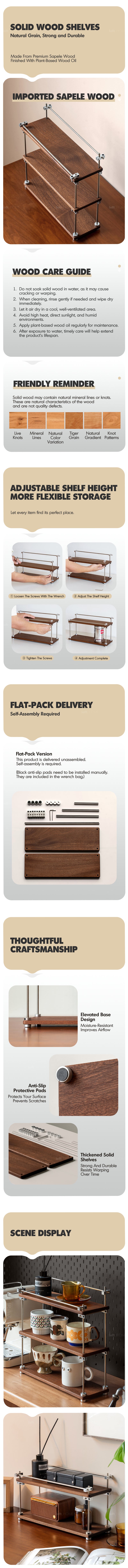 Bauhaus Sapele Wood Stainless Steel Shelf PACKER Good to Know - 2