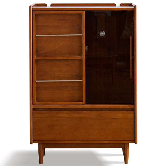Bauhaus boxwood side cabinet vista in white background.