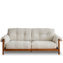 Scandinavian Chenille Velvet Fabric Boxwood 3 Seater Sofa OPEN BACKED