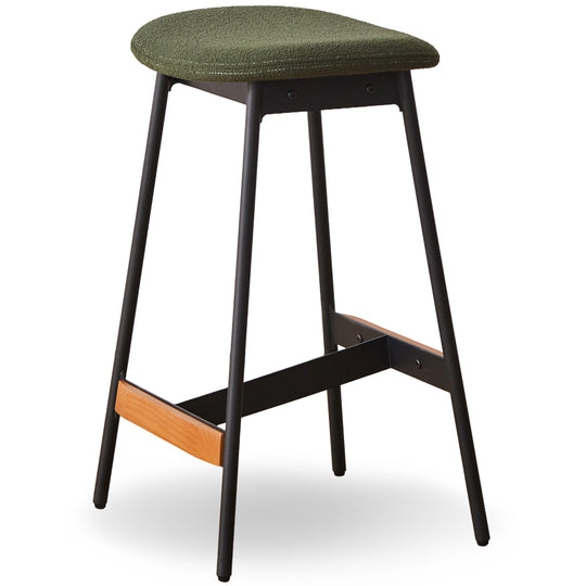 Modern boucle fabric bar chair bird in white background.