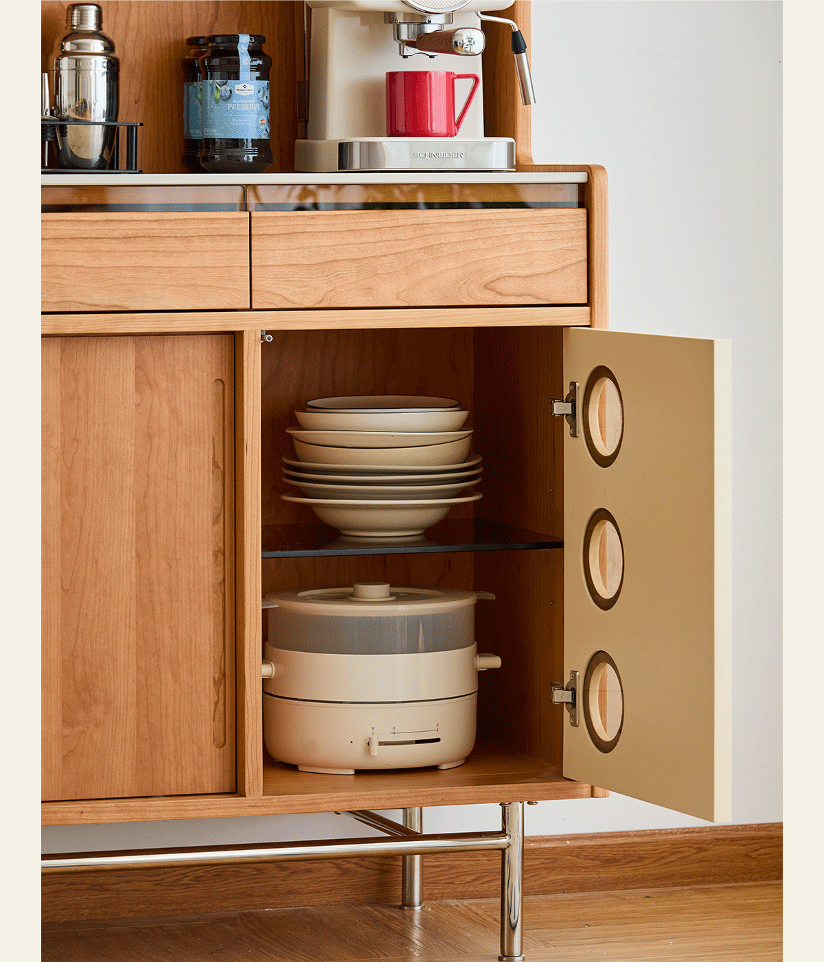 Scandinavian Sintered Stone Storage Side Cabinet TIME Good to Know - 6
