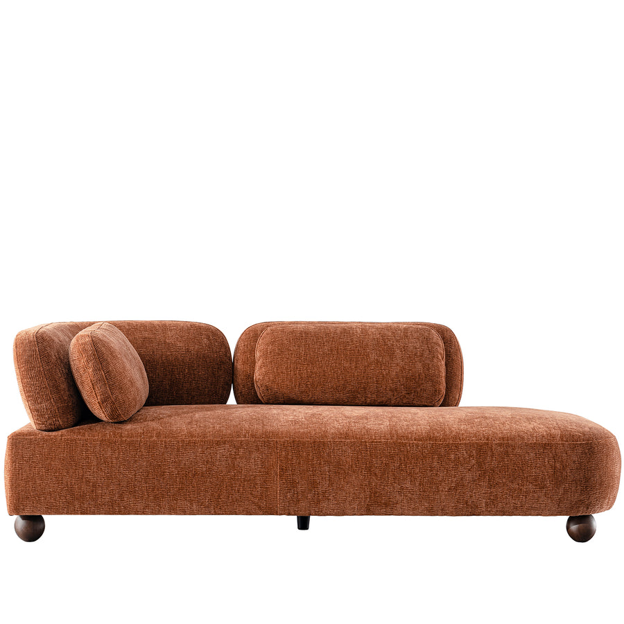 Cream velvet fabric modular chaise 2 seater sofa bubba in white background.