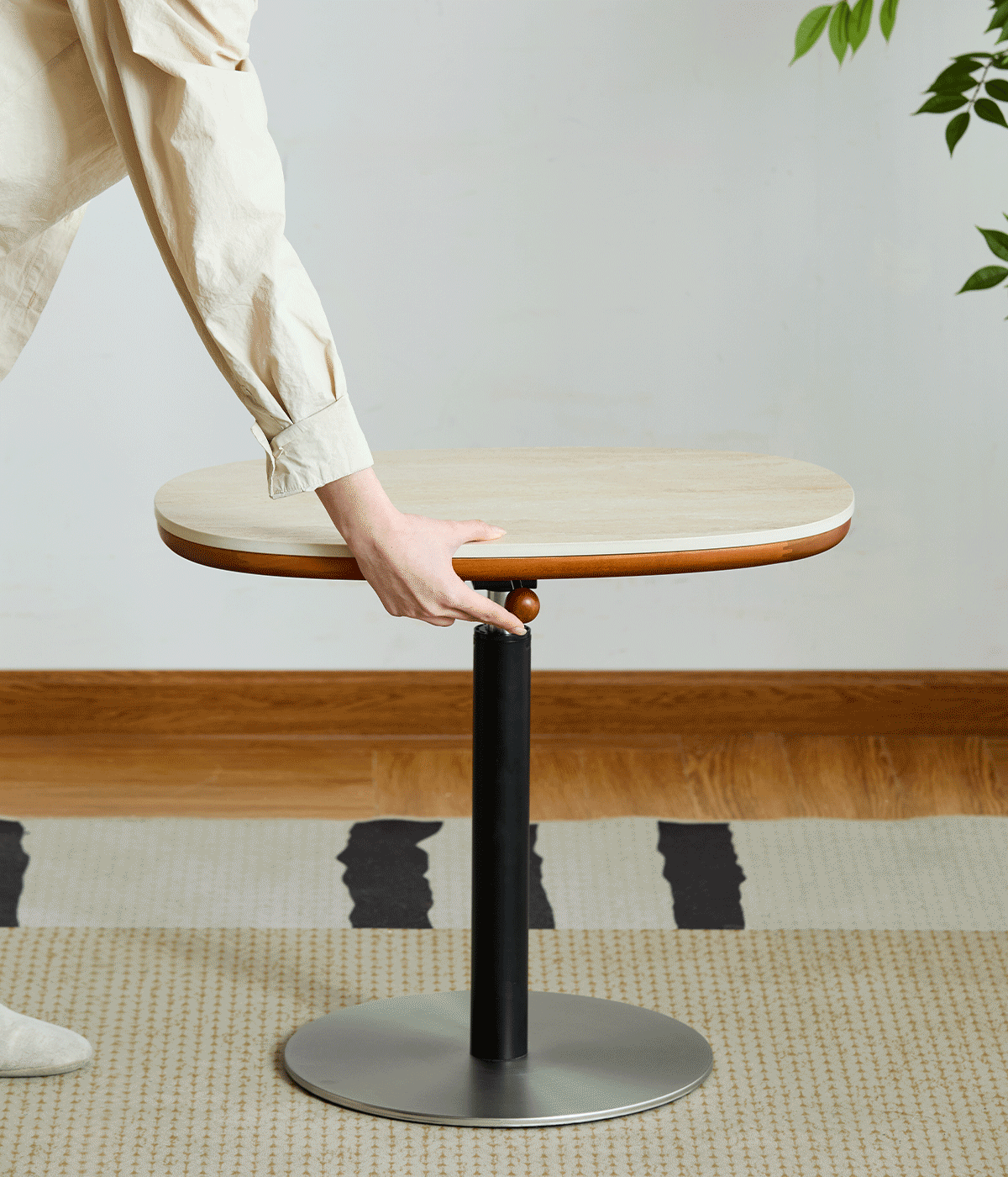 Bauhaus Sintered Stone Boxwood Height Adjustable Side Table ROMAN Good to Know - 2