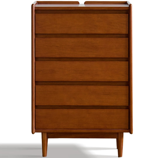 Bauhaus boxwood chest of drawers vista in white background.