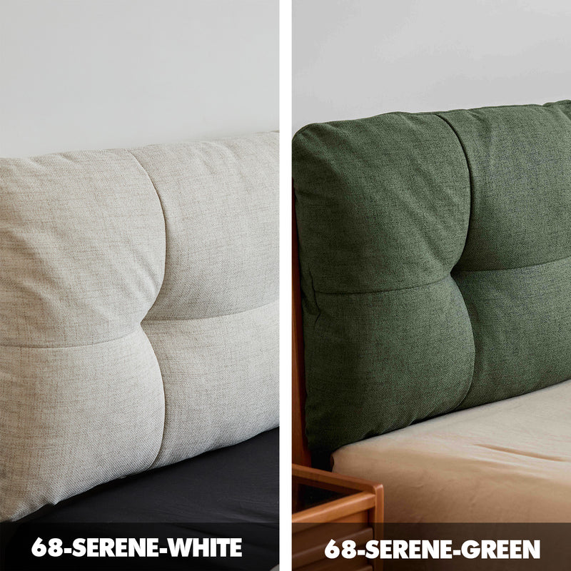 Scandinavian Cherry Wood Cotton Fabric Bed SERENE Color Swatches
