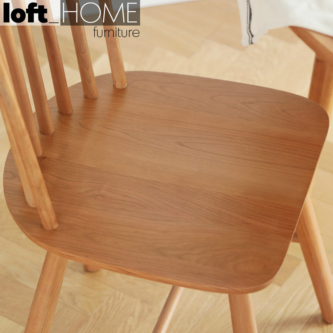 (Fast Delivery) Japandi Wood Dining Chair CHERRY WINDSOR Close-up
