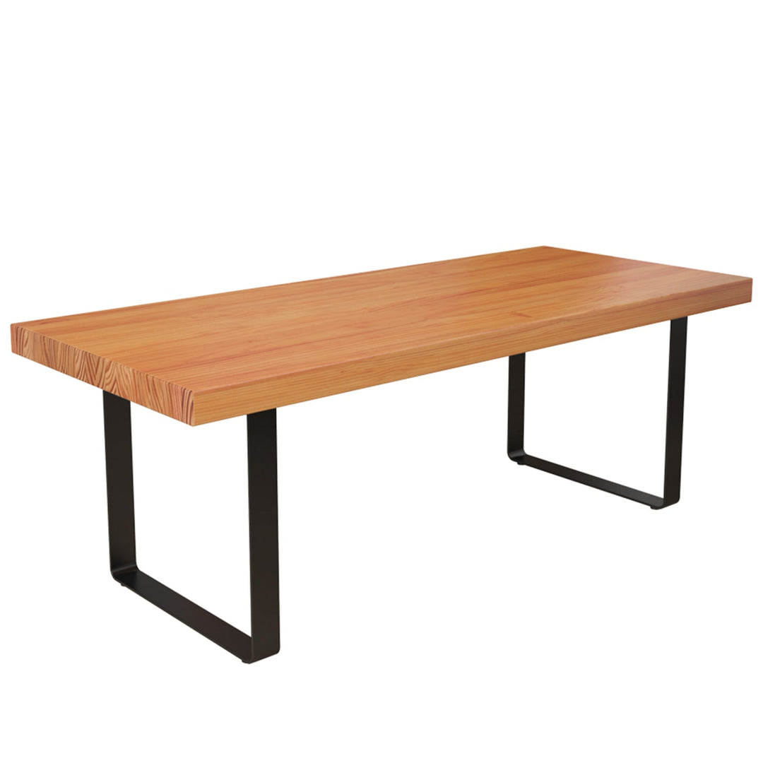 (Fast Delivery) Industrial Pine Wood Dining Table U SHAPE White Background