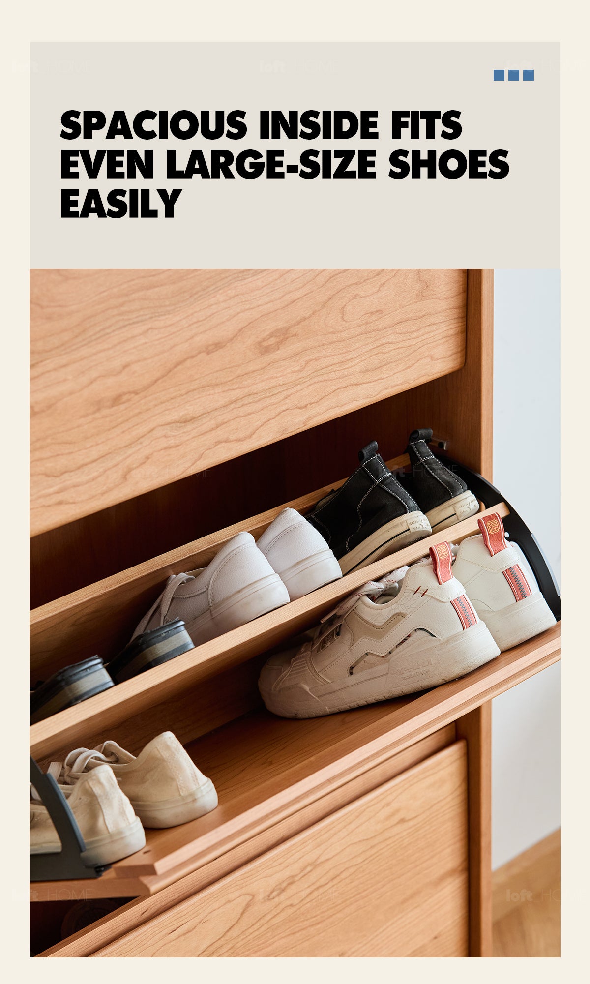 Scandinavian Cherry Wood Shoe Cabinet TIMELESS Good to Know - 7