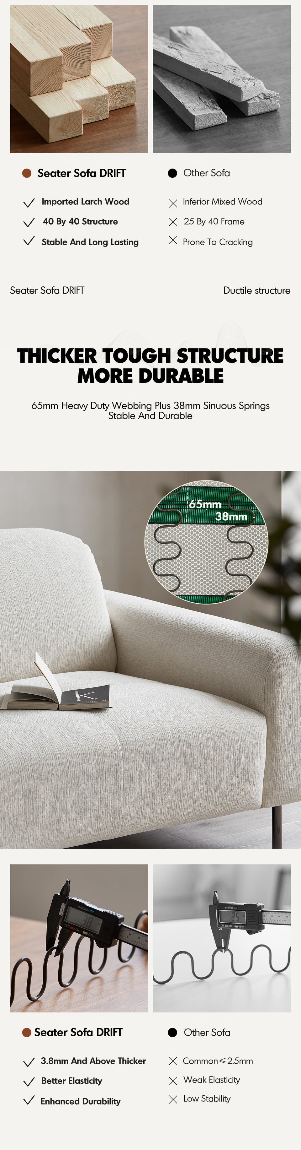 Minimalist Chenille Velvet Fabric 3 Seater Sofa DRIFT More Details and Instruction_14