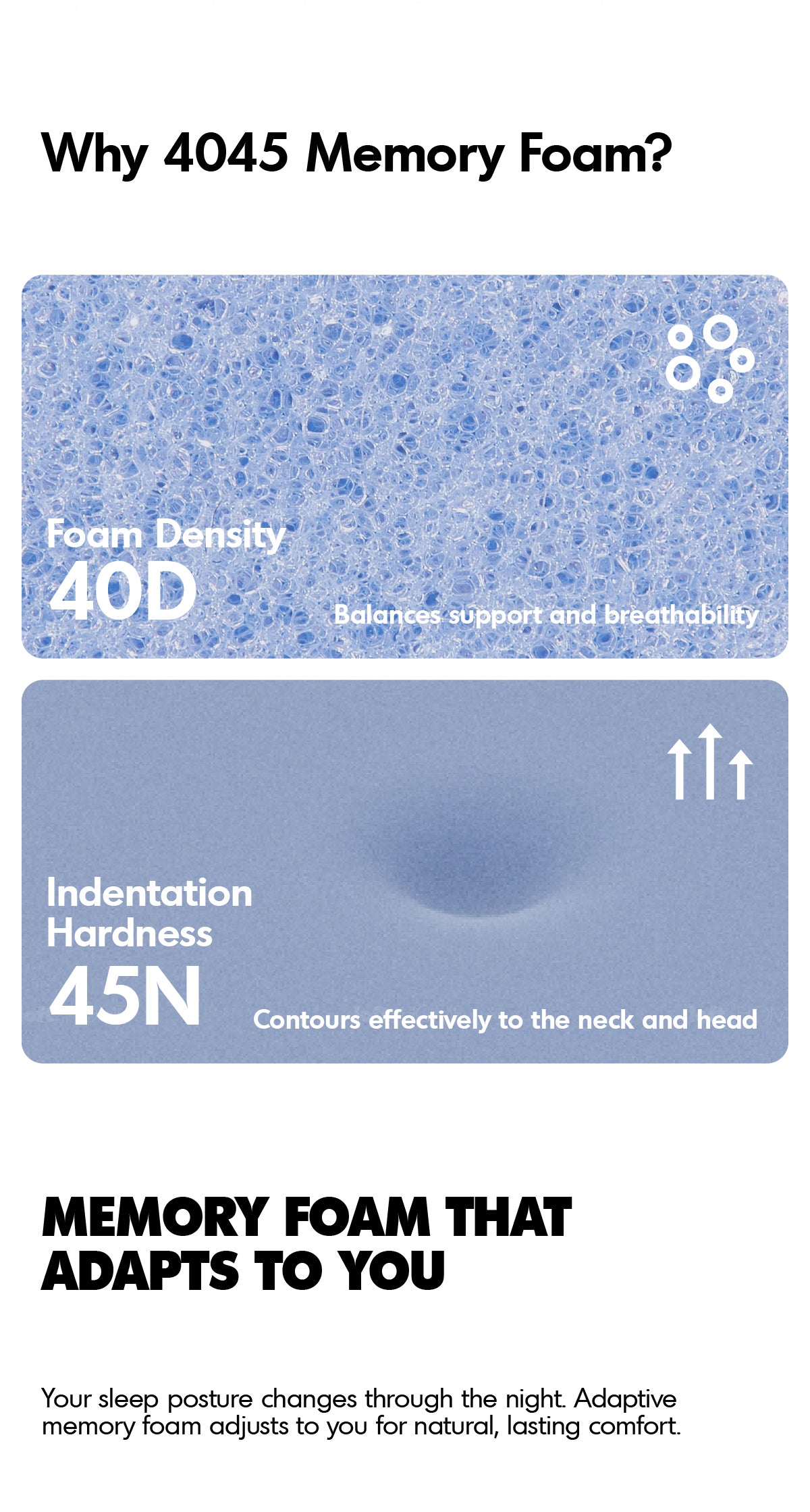 10cm Gel Memory Foam Pillow BLUEBOX N2 Good to Know - 5